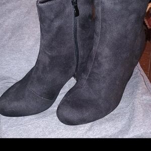 Allegra K Black Heeled Boots